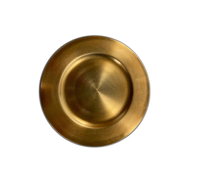 Assiette de présentation pour mariages, hôtels et banquets - Assiette décorative en métal martelé doré pour les fêtes de mariage, service de vaisselle - Product Image 6