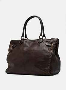 Sac fourre-tout vintage en cuir véritable marron pour femme, grand sac à main à bandoulière avec clous, sac à main souple pour ordinateur portable, sac de voyage, sac de shopping - Product Image 3