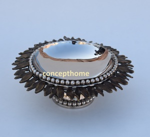 Bol à chocolat plaqué argent, nouvelle arrivée, bol à bonbons fait à la main, forme ronde, en acier inoxydable, design moderne, bol à collations et à fruits - Product Image 2