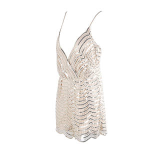 Combinaison décontractée beige transparente d'automne avec dentelle et motif imprimé, longueur au-dessus du genou - Product Image 3