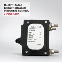 Disjoncteur magnéto-hydraulique IALHK11-34765 pour Airpax, 2 pôles, montage sur panneau, capacité de coupure 1,5 kA pour contrôle industriel