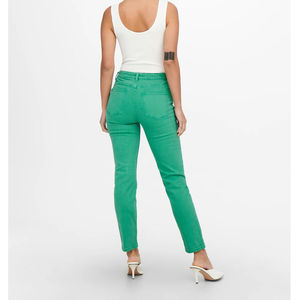 Jeans de Mezclilla Casuales de Cintura Alta, Ecológicos, Personalizados, de Pierna Recta para Mujer, Servicio OEM - Product Image 3