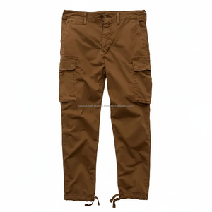 Pantalon cargo décontracté pour homme, style streetwear, toile respirante, avec revers élastiques, style jogger - Product Image 1