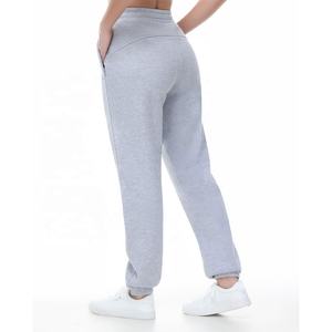 Pantalons de survêtement pour femmes, couleur unie, style ample, avec cordon de serrage, jambes droites surdimensionnées, pantalons d'hiver avec style à devant plat - Product Image 3