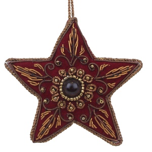 Handmade Customized T-Shaped Satin Velvet Beaded <b>Peacock</b> Ornament Unique Christmas Decor with Embroidery - Product Image 1