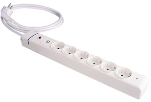 Multipresa a 6 prese serie ION con interruttore e cavo da 1,5 m. Protezione da sovratensione e sovraccarico (Solera 61ILSO) - Product Image 1