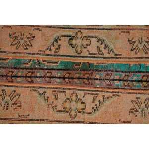 1.7x4.4 ft Vintage Rug, Turkish Small Rug, <b>Brown</b> Patchwork <b>Wool</b> Rug - Product Image 4