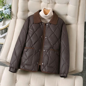 Doudoune longue d'hiver pour femmes de haute qualité avec col à capuche toile matelassée coupe-vent manteau d'extérieur - Product Image 3