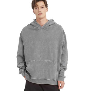 Sudadera con capucha de lavado ácido para hombre, ropa de calle vintage, sudaderas con capucha personalizadas de gran tamaño, suministro al por mayor de fábrica de ropa a granel - Product Image 2