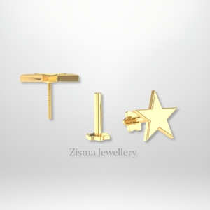 Lujo Diamante Estrella Stud Pendientes Piercing Joyería 14K Oro sólido IGI GIA Certificado Laboratorio Cultivado Diamantes naturales al por mayor - Product Image 2
