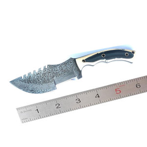 Couteau de chasse en acier Damas sur mesure, fait à la main, lame pleine, couteau de camping en plein air, couteau professionnel en acier Damas - Product Image 1