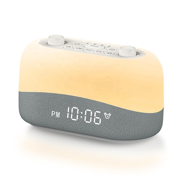 HiFiD 3 Alarm Clock Sound Machine with 29 High Fidelity Soothing Sounds 8-Color Night Light Portable Design 9-Minute Snooze