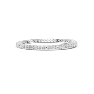 7.04 CT Lab VVS-VS EF CVD Diamond Tennis Bracelet Round Brilliant Cut 18KT, 14KT, 10KT Gold & 925 <b>Silver</b> Rose, - Product Image 1