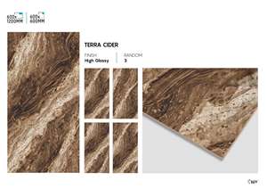 Carreaux de porcelaine à haute brillance 600x1200mm Carreaux de sol et de mur polis de luxe pour projets d'intérieur - Product Image 3