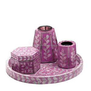 Handmade Mother Pearl Inlay Sandalwood Tray Set Mukhbar Bakhoor Burner Oud Mubkhara <b>Box</b> Candy <b>Tea</b> Rose Pine Religious India - Product Image 3