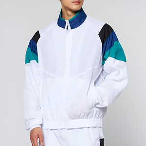 Conjunto Deportivo Casual de Invierno para Hombre, Chaqueta Cortavientos Ecológica, Color Sólido, Venta al Por Mayor, con Pedrería - Product Image 3