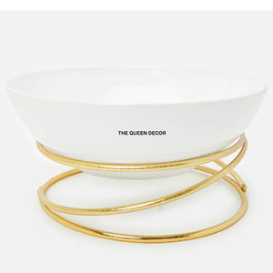 Bol de présentation décoratif en bois massif avec accents argentés, forme géométrique, design de luxe, excellent rapport qualité-prix - Product Image 6