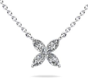 D Color Marquise Cut Lab Grown Diamonds <b>Petal</b> Pendant VVS Beautiful 925 Sterling Silver Pendant Wedding Gift for Men Women - Product Image 1