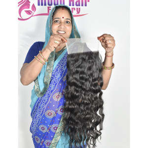 Cabello Humano Natural de Templo Indio, Cierre Ondulado, Suave y Sedoso, Venta al por Mayor para Exportación - Product Image 5
