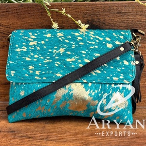 2024 Designer High Quality Famous Brands Metallic Genuine Leather Crossbody <b>Bag</b> <b>for</b> <b>Women</b> Western Cowhide Wristlet Flap Handbags - Product Image 1