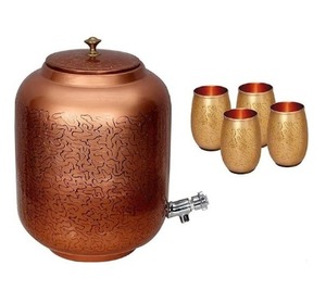 หม้อทองแดงโบราณ 2025 Heritage Copper Matka ขนาด 16 ลิตร ลวดลายสลักแบบโบราณ สินค้าขายดี พร้อมศิลปะดั้งเดิมสำหรับต้มน้ำ - Product Image 6