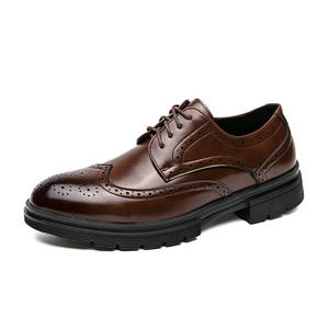 Chaussures Oxford en cuir de vache véritable, renforcées et doublées pour l'absorption de la transpiration, chaussures de ville pour hommes, chaussures en cuir - Product Image 1