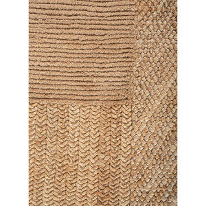 พรมปูพื้นทรงสี่เหลี่ยมผืนผ้าลายเรขาคณิตสีเบจน้ำตาล Nomadic Threads รุ่น Jute Hemp Rugs-Pdjt-681 สำหรับตกแต่งบ้าน ห้องนอน ห้องนั่งเล่น และทางเดิน - Product Image 3