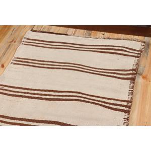 พรมขนาด 2.9x10.7 ฟุต, พรมแบบรันเนอร์สไตล์ตุรกี, พรมคิลิมสีน้ำตาลลายอิคัต - Product Image 5