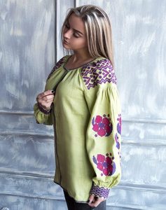 OEM <b>Women's</b> Casual Cotton Top Long Sleeves Floral Embroidery Good Quality Crew Neck Front <b>String</b> Blouse Simple Style for Parties - Product Image 3