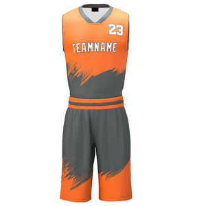 Ensemble de maillots de basket-ball d'entraînement de conception professionnelle uniforme de basket-ball de couleur unie sur mesure à vendre OEM - Product Image 5