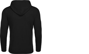 Custom <b>Men's</b> Pullover <b>Hoodie</b> in <b>Black</b> Winter Print Pattern Design with Hooded Collar <b>Plain</b> Dyed Techniques - Product Image 2