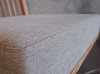 Chaise longue en teck massif rembourrée pour hôtel boutique, restaurant, villa, complexe hôtelier, café, mobilier commercial pour l'hôtellerie