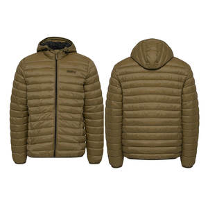 เสื้อแจ็กเก็ตขนเป็ดสำหรับผู้ชายพร้อมฮู้ดแขนยาวและพิมพ์โลโก้ตามสั่งคอลเลกชันฤดูหนาวมาใหม่จากโรงงาน - Product Image 5