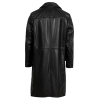 Manteau long en cuir de vachette léger et durable pour homme, col à revers classique de haute qualité, tissu personnalisable, logo personnalisé