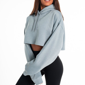 Sudaderas Cortas con Capucha para Mujer, Logotipo Personalizado, Estilo Holgado, Tejido de Punto, 100% Algodón, Alta Calidad - Product Image 6