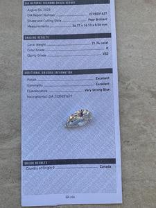 Par de Diamantes Sueltos Naturales en Forma de Pera, Certificados, Claridad VS1-VS2, 21.74/21.07 Quilates - Product Image 5