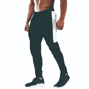 Vente en gros de vêtements pour hommes pantalons de survêtement empilés de haute qualité en éponge taille élastique sur le côté pantalon pour homme à rayures blanches - Product Image 4