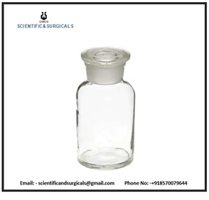 Botellas de reactivo de borosilicato transparente de boca ancha con tapón de PP de vidrio Suministros educativos - Product Image 3