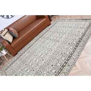 Alfombra Turca Vintage de 5.6x9.8 pies (171x298 cm), Alfombra Blanca con Diseño de Camuflaje - Product Image 5