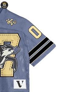 เสื้อยืดโอเวอร์ไซส์โชว์ไหล่ของผู้ชายเสื้อยืดผ้าคอตตอน100% ตาข่ายแบบย้อนยุคแนวสตรีทเสื้อผ้าแนวสตรีท - Product Image 5