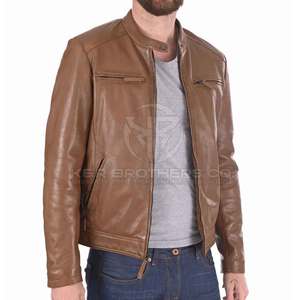 Chaqueta de invierno de cuero a la moda para hombre, abrigo cómodo de uso diario con diseño de moda, chaqueta de invierno de cuero PU ajustada para hombre - Product Image 6