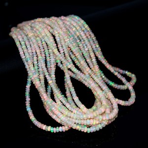 100% Natural Ethiopian Fire Opal Faceted Rondelle <b>Bead</b> Flashy Loose <b>Crystal</b> From Ethiopia - Product Image 2