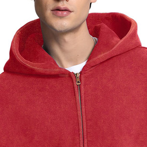 Sudadera con capucha con cremallera unisex personalizada 100% algodón polar French Terry Heavyweight en blanco con cremallera Vintage Wash Distressed High Street - Product Image 2