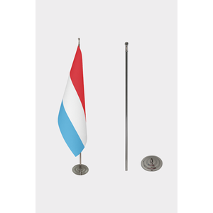 Drapeau d'intérieur officiel du Luxembourg personnalisé 3x5 pieds, impression numérique, mât en aluminium pour affichage - Product Image 2