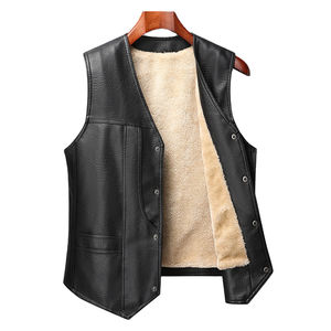 Chaleco de cuero de diseño clásico elegante de alta calidad al por mayor para hombres, Chaleco de cuero genuino de la mejor calidad - Product Image 4