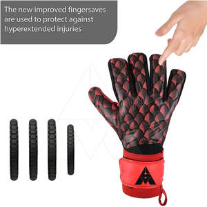 Gants de gardien de but en cuir professionnels avec protection des doigts, respirants, légers et coupe-vent, sangle de poignet réglable - Product Image 6