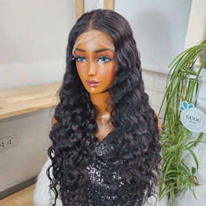 Natural Color Glueless Transparent for for Human Hair <b>Wigs</b> Pre-Plucked Vietnamese Deep Wave Bundle Virgin Hair Wholesale - Product Image 1