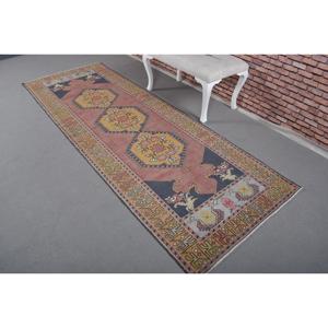 0.3x9.6 ft Turkish Vintage Rug, <b>Runner</b> Rug, <b>Red</b> Persian Rug - Product Image 2