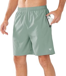 Pantalones cortos de gimnasio con logotipo personalizado para hombre, de secado rápido Material, bolsillos con cremallera, cierre de cordón para entrenamiento, correr, Fitness, fabricante OEM - Product Image 2