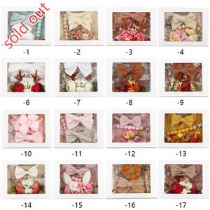 4 Pcs/Set Bavoirs en lin et coton pour bébé Bandeau élastique avec attache-<span class=keywords><strong>sucette</strong></span> pour bébé Accessoires pour bébé filles Coffret cadeau - Product Image 2